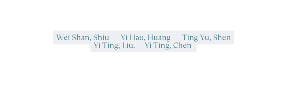 Wei Shan Shiu Yi Hao Huang Ting Yu Shen Yi Ting Liu Yi Ting Chen